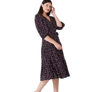 Kate Spade glimmer dot wrap dress, size Large